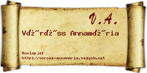 Vöröss Annamária névjegykártya