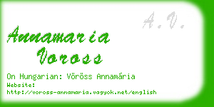 annamaria voross business card